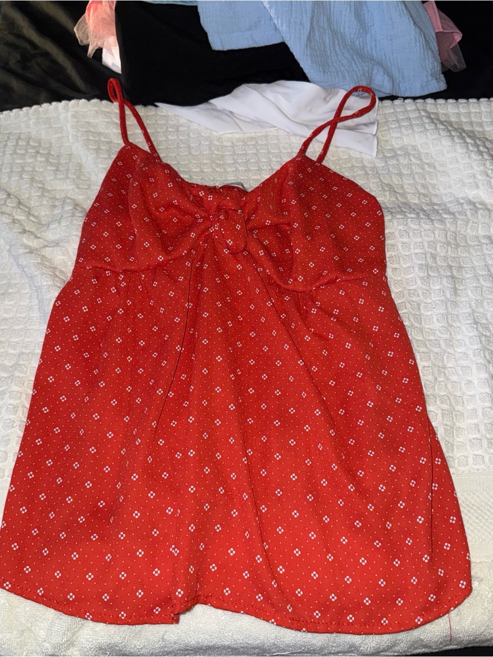 Papaya Red Printed Spaghetti Strap Camisole